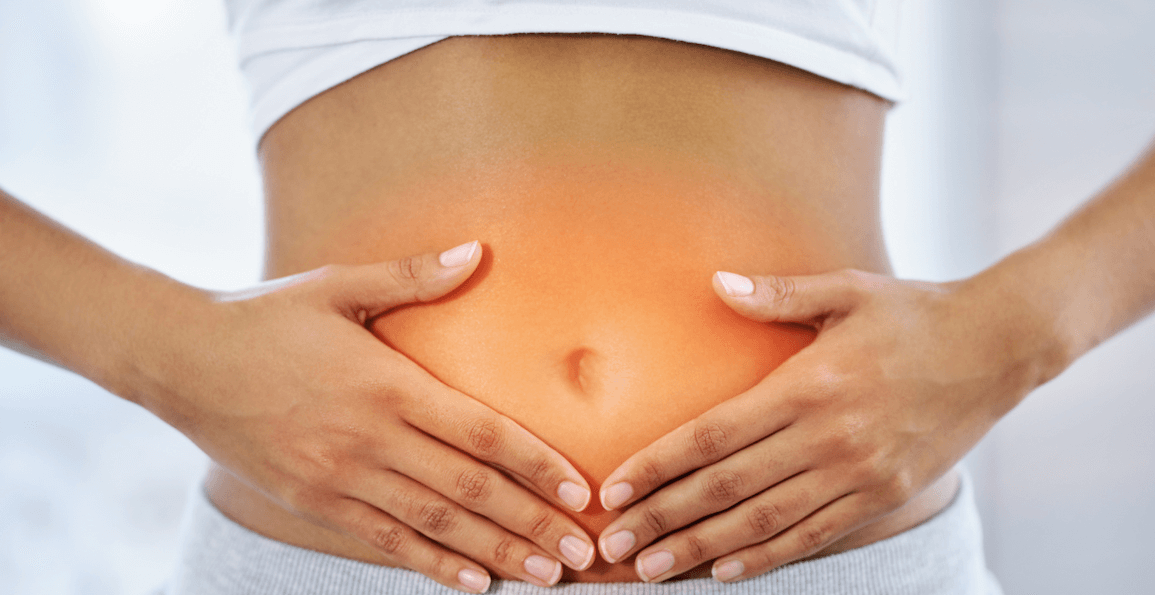 Woman healthy stomach
